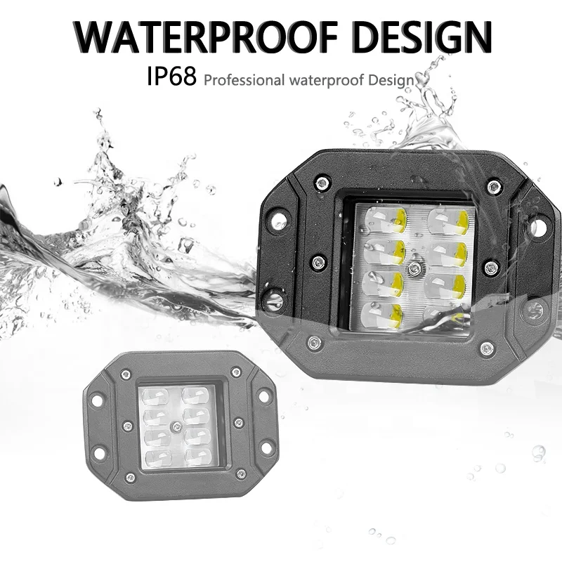  High Brightness 5 INCH 48W Led Square Aluminum Work Lamp 6000K-7000K Pure White For Construction Tractor Excavator