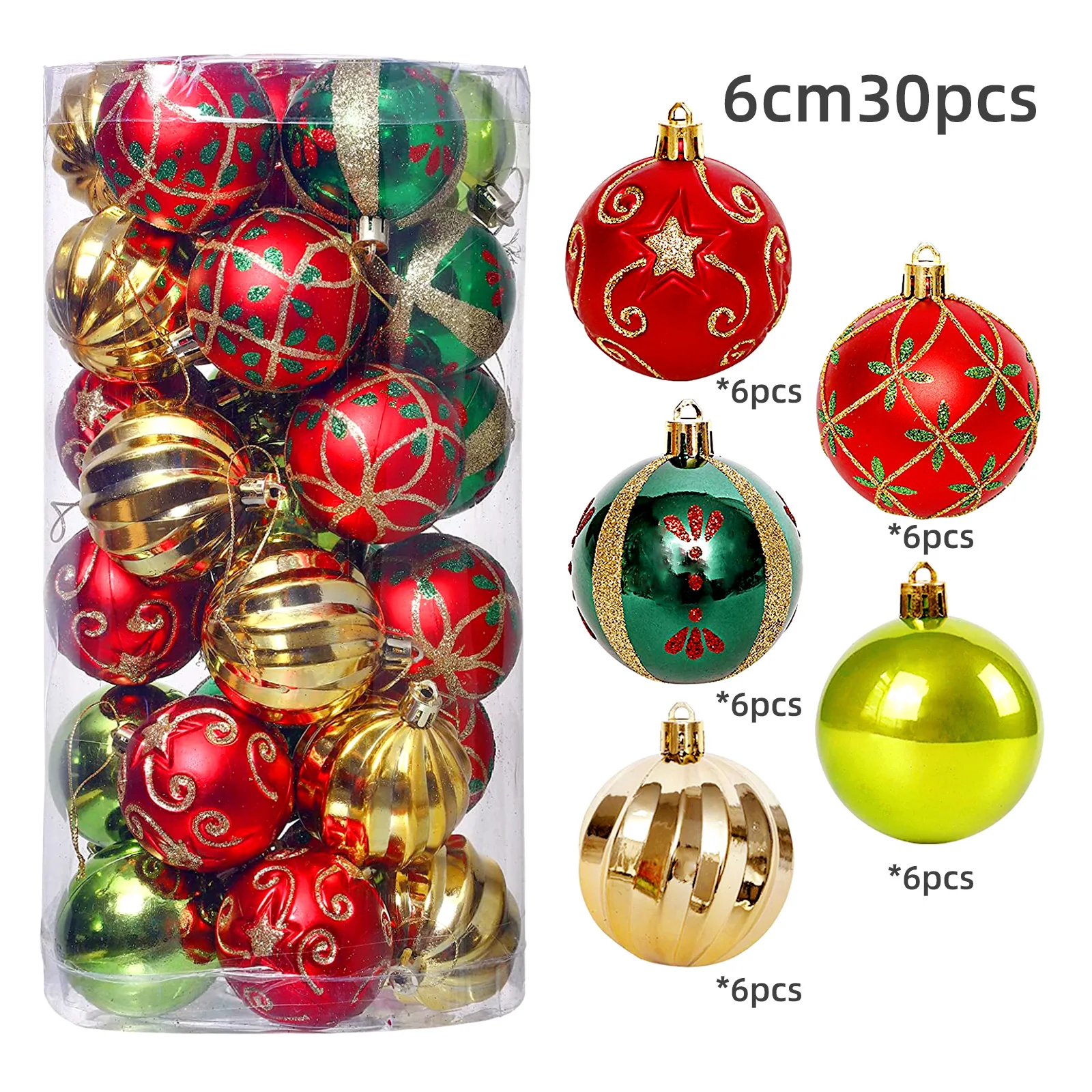 Factory Wholesale Christmas Decoration Xmas Ornament Plastic Shatterproof Decorative Round Christmas Ball