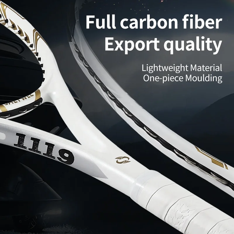 Tennis Racket Series Carbon Fiber Tennis Racket With Free Bag 50-60lbs Lightweight Grips Full Carbon For Pro Tennis Player