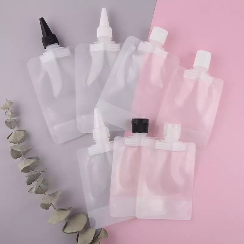 New Design Matte Plastic Stand Up Hair Dye Conditioner Packaging Bag With Disc Cap For Cosmetic Twist Top Cap Spout Pouch
