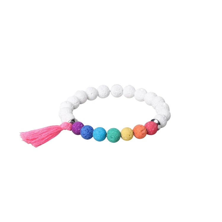 Black White Stone Crown Bracelets Men Women Volcanic Couple Beads Cheap Bracelet Jewelry Custom