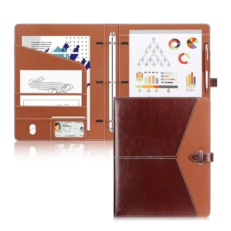 Оптовая продажа кожаная папка с 3 кольцами