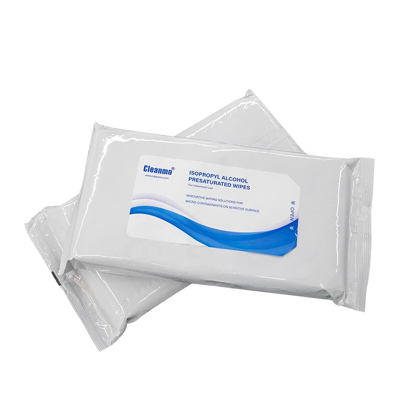 Industrial Multi Sheet Wet 70% IPA Cleaning Cleanroom Lint Free Isopropyl Alcohol Presaturated Wipes