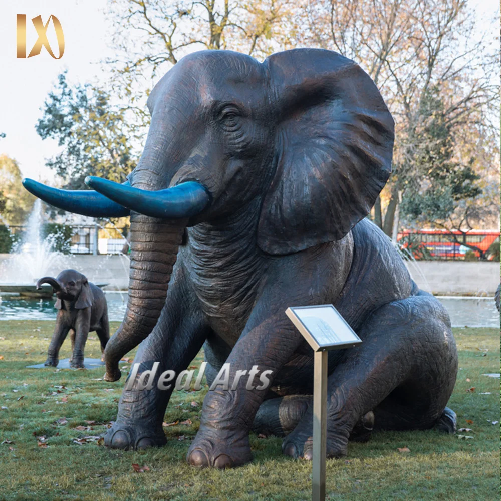 Custom Metal Animal Sculpture Big Brass Bronze Elephant Statues for Outdoor