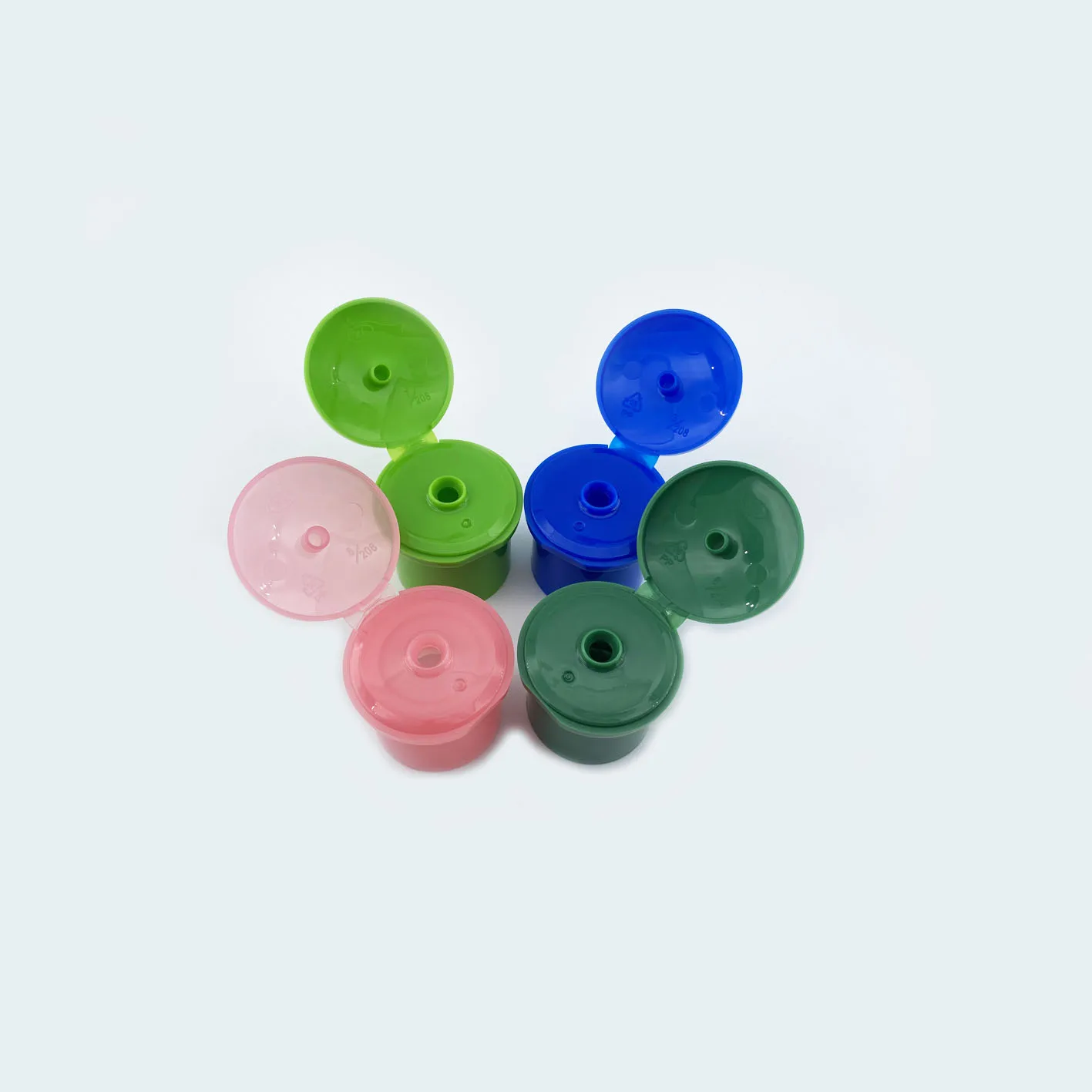 Ikalu flip top caps  plastic bottle cap Ribbed side packing snap top cap flip top capa