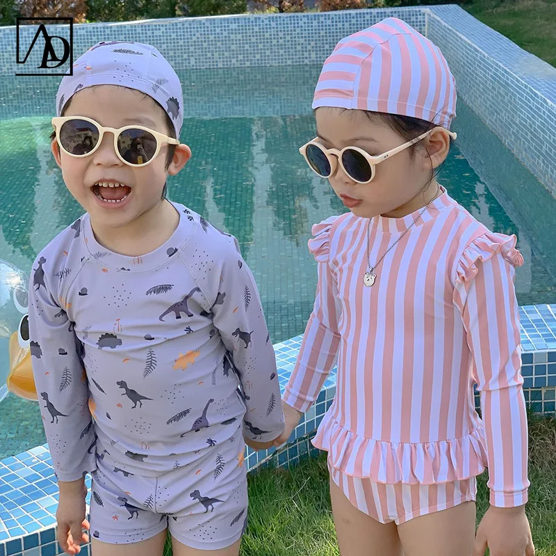 Australian custom Kids Swimwear Cute Baby Beachwear Little Girls and Boys Swimsuits Custom Nylon Fabric Baby one-piece Swimwear