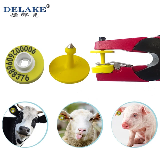2023 Delake новый дизайн NFC животных LF RFID Ушная бирка HDX Крупный рогатый скот овца свинья для Мексики