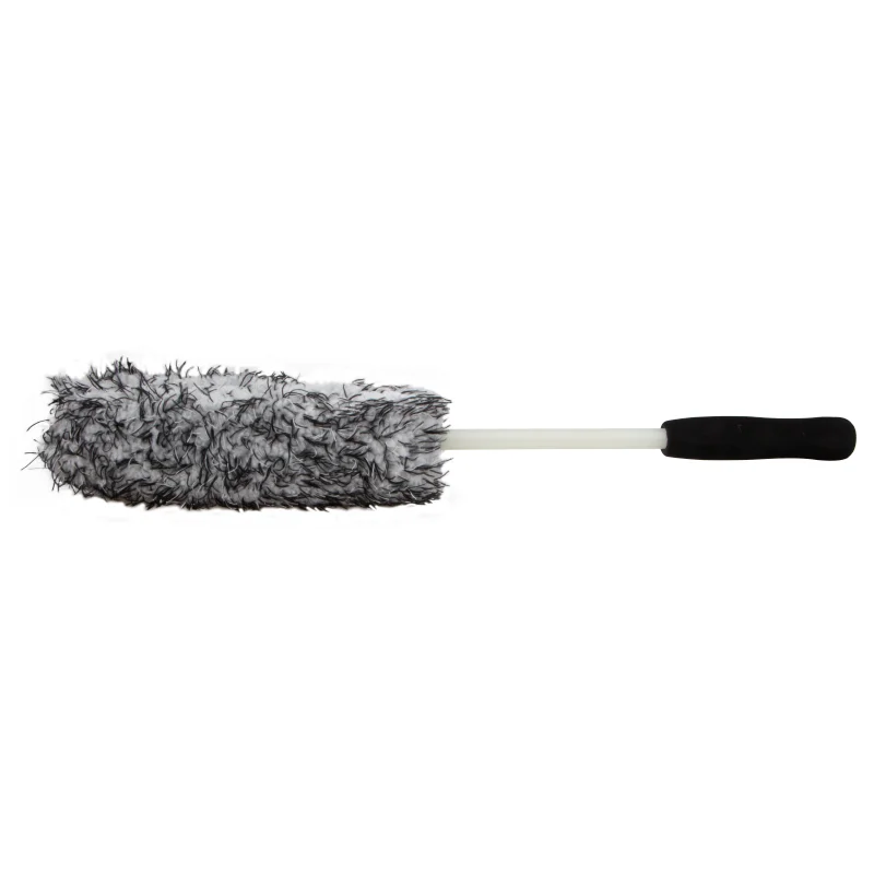 AUTO CARE Car Wheel Cleaning Brush Metal Free Synthetic Wool Tire Rim Brush,Soft Cleaning Brush,Dense Fibers Car Brush