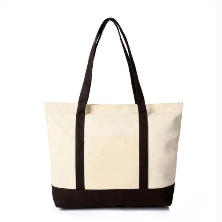 Custom Logo High-grade Canvas Foldable Shopping Bag Blank Environmental Protection Advertising Canvas Tote Shopping Bag