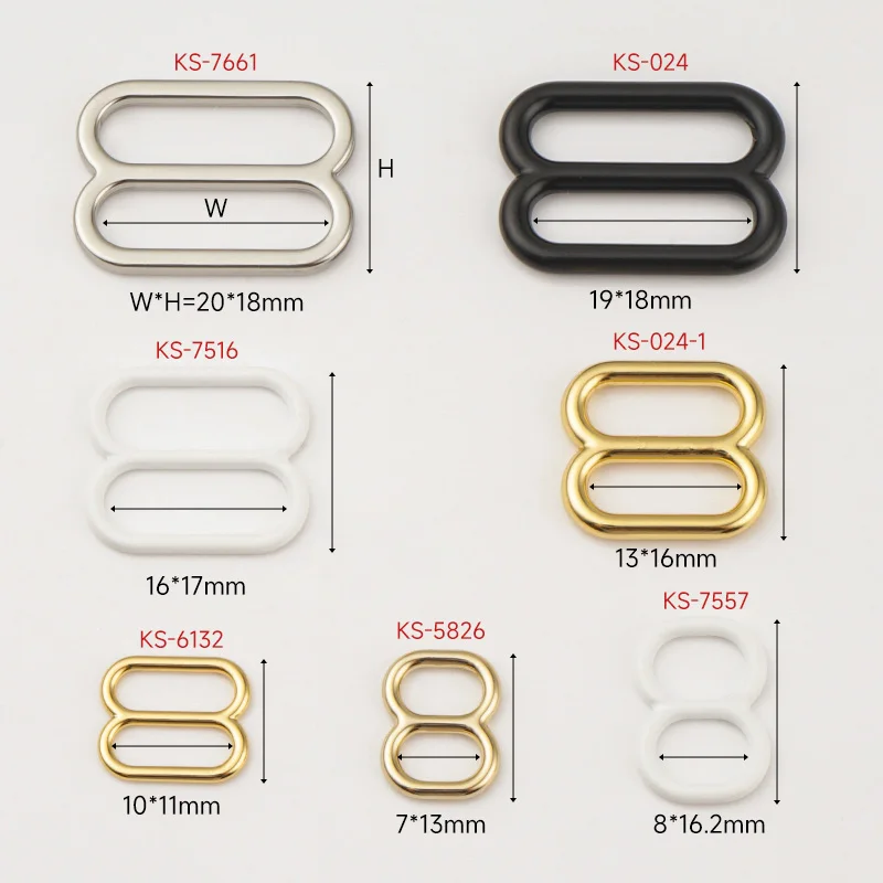 Many Sizes 8 Shape Slider Buckle Swimwear Accessories Underwear Bikini Buckle Bra Strap Adjuster Slider Bra Adjustment Buckle