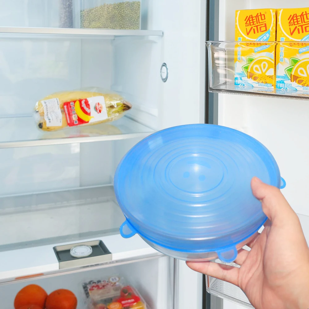 Hot Selling High QualitySuitable for bowls/plates/fruit plates available Stretchable Food Wrap Stretch Silicone Lids