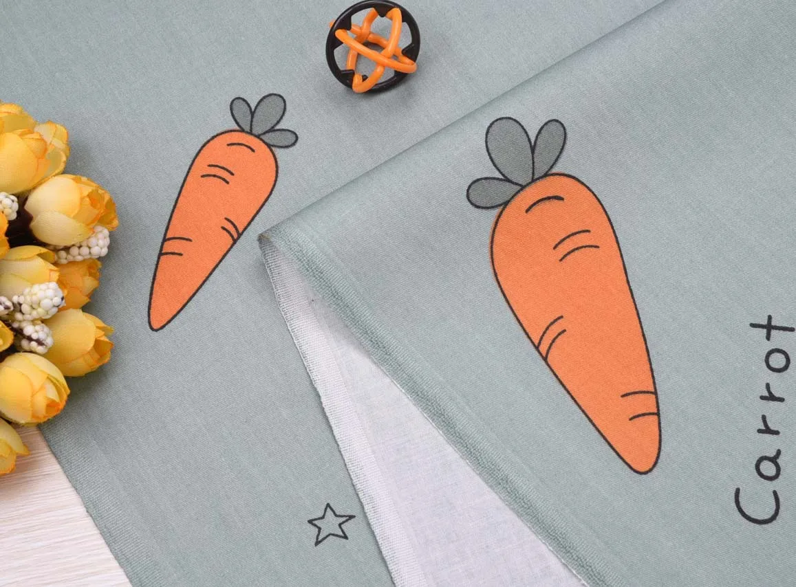 Pretty carrot fabrics cotton textiles 100% cotton printed