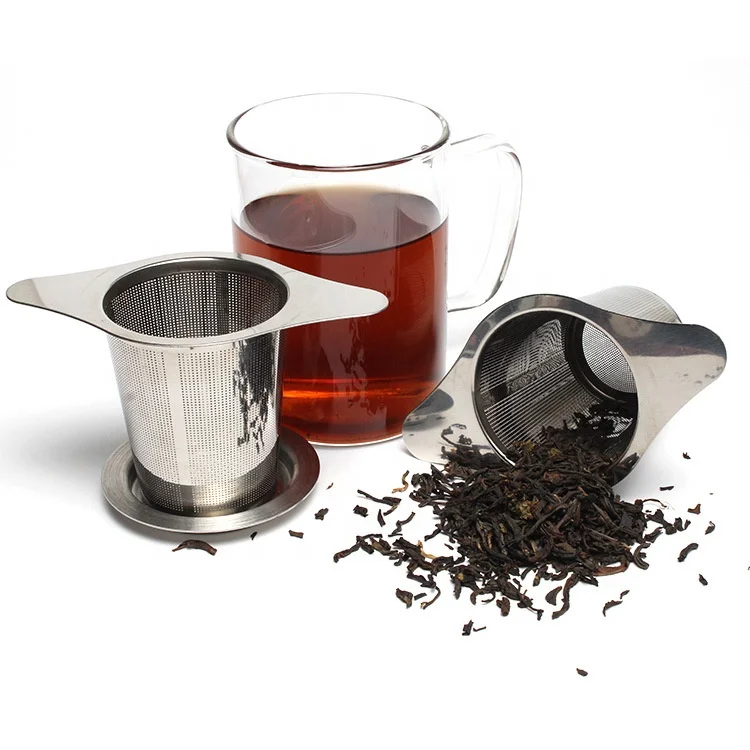 Wholesale amazon hotsale No Plastic 304 Loose Leaf  tea infuser strainers filters mesh  stainless steel with floding handle