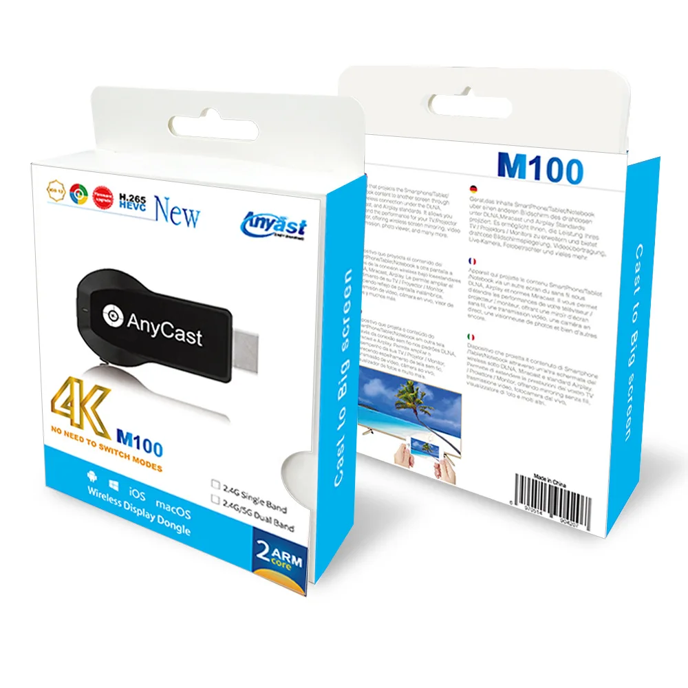 Anycast 2 4G/5G 4K Miracast любой литой беспроводной DLNA AirPlay TV Stick Wifi Дисплей Dongle приемник для IOS Android ПК