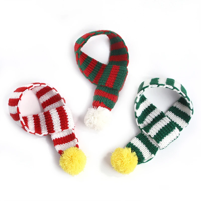 christmas dog scarf pet knitted christmas scarf decoration