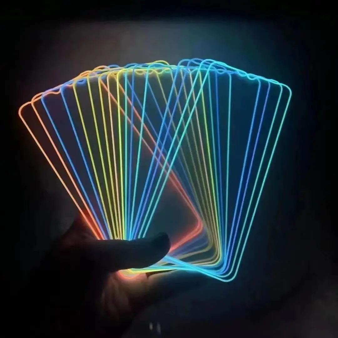 Multi Color Silicone Glow In Dark Fluorescent Color 9h Tempered Glass Luminous Screen Protectors For Iphone 11 12 13 14 Pro Max