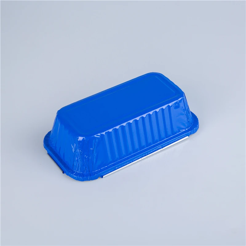 Colorful 650ml pasta spaghetti broiler packaging pan rectangle aluminum foil food box disposable take out container for catering