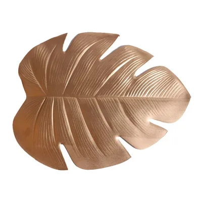 2024 New canton fair factory gold and silver leaf shape EVA Placemat