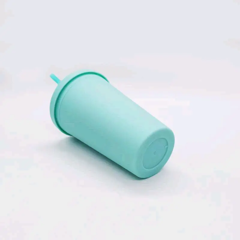 Stocked BPA free reusable plastic Pastel Colored Acrylic Cups with Lids and Straws