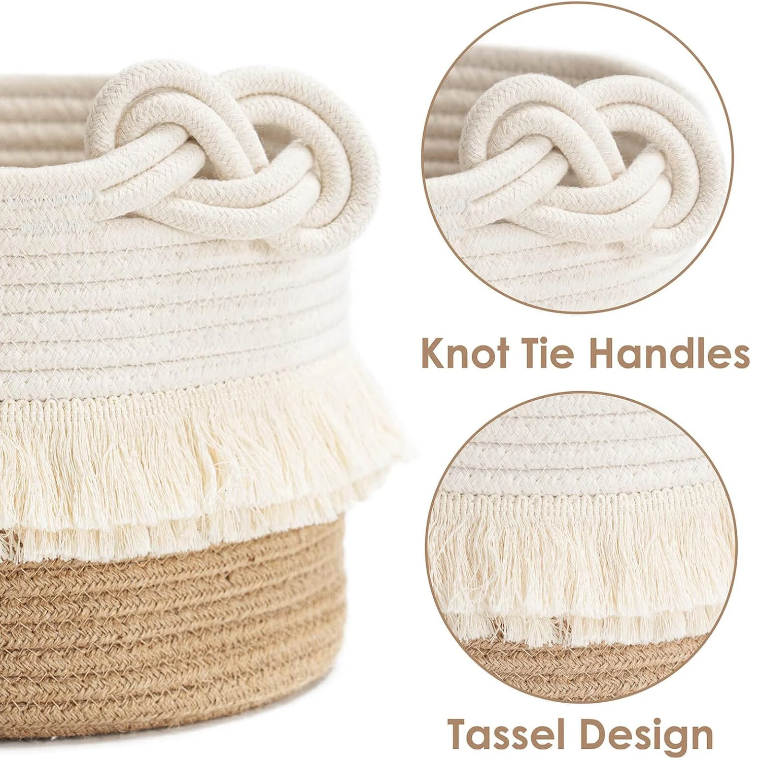 Hot Selling Double Color Matching Cotton Rope Storage Home Decoration Living Room Bathroom Gift Baskets