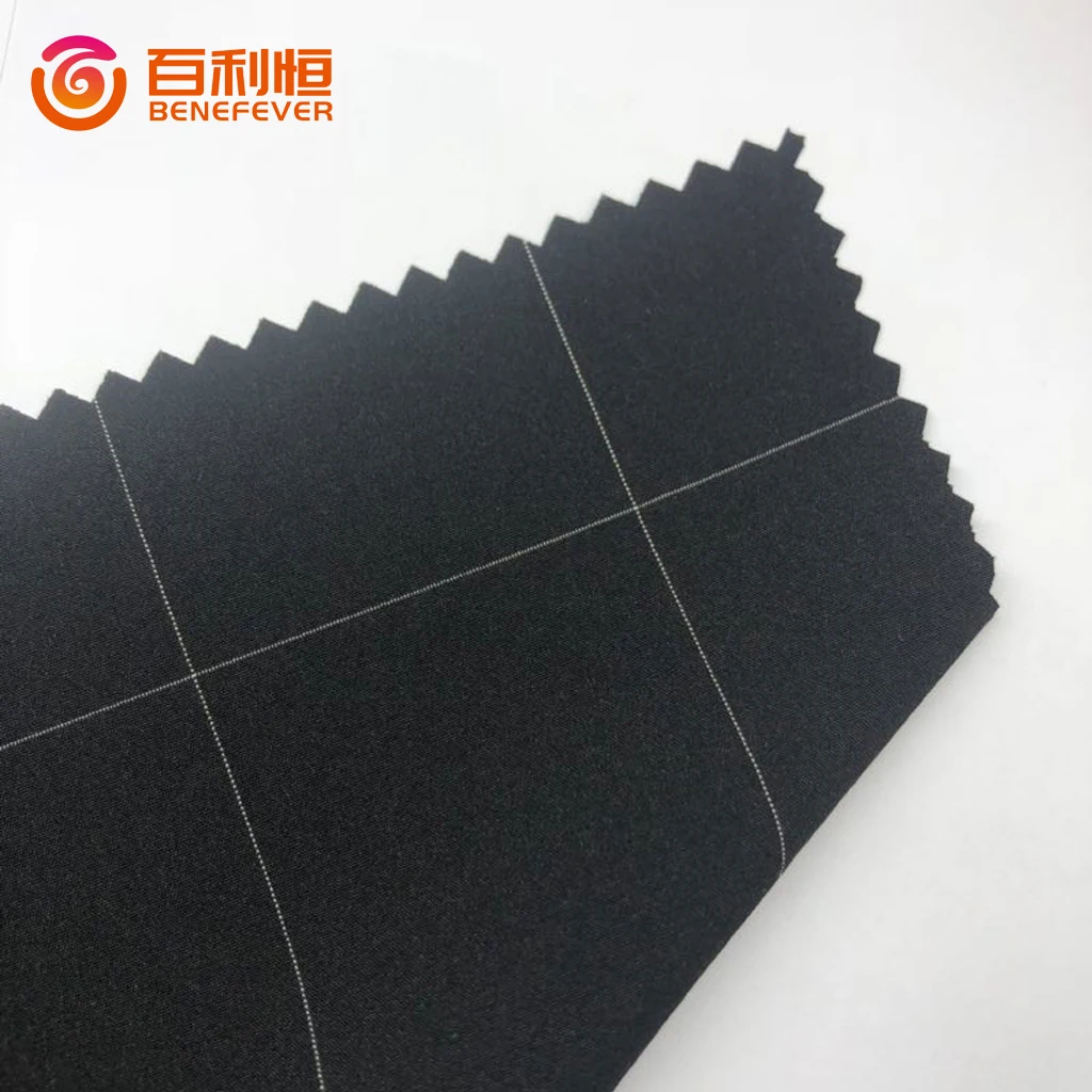 kam polyester anti-wrinkle big plaid fabric 4-way stretch  fabric for quick-dry pants