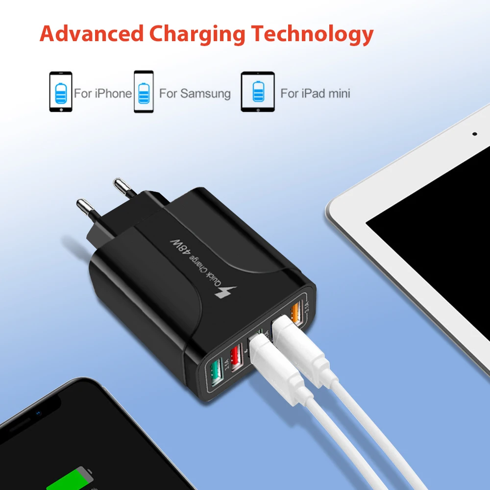 High speed multi port 5 Usb 5.1A US UK EU plug  Usb wall charger adapter travel charger for cellphone charger