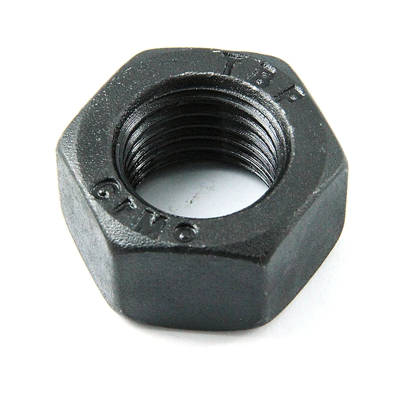 DIN934 ASTM A194 black 2H heat treatment high strength hex nuts GB6170  High strength hexagonal nut