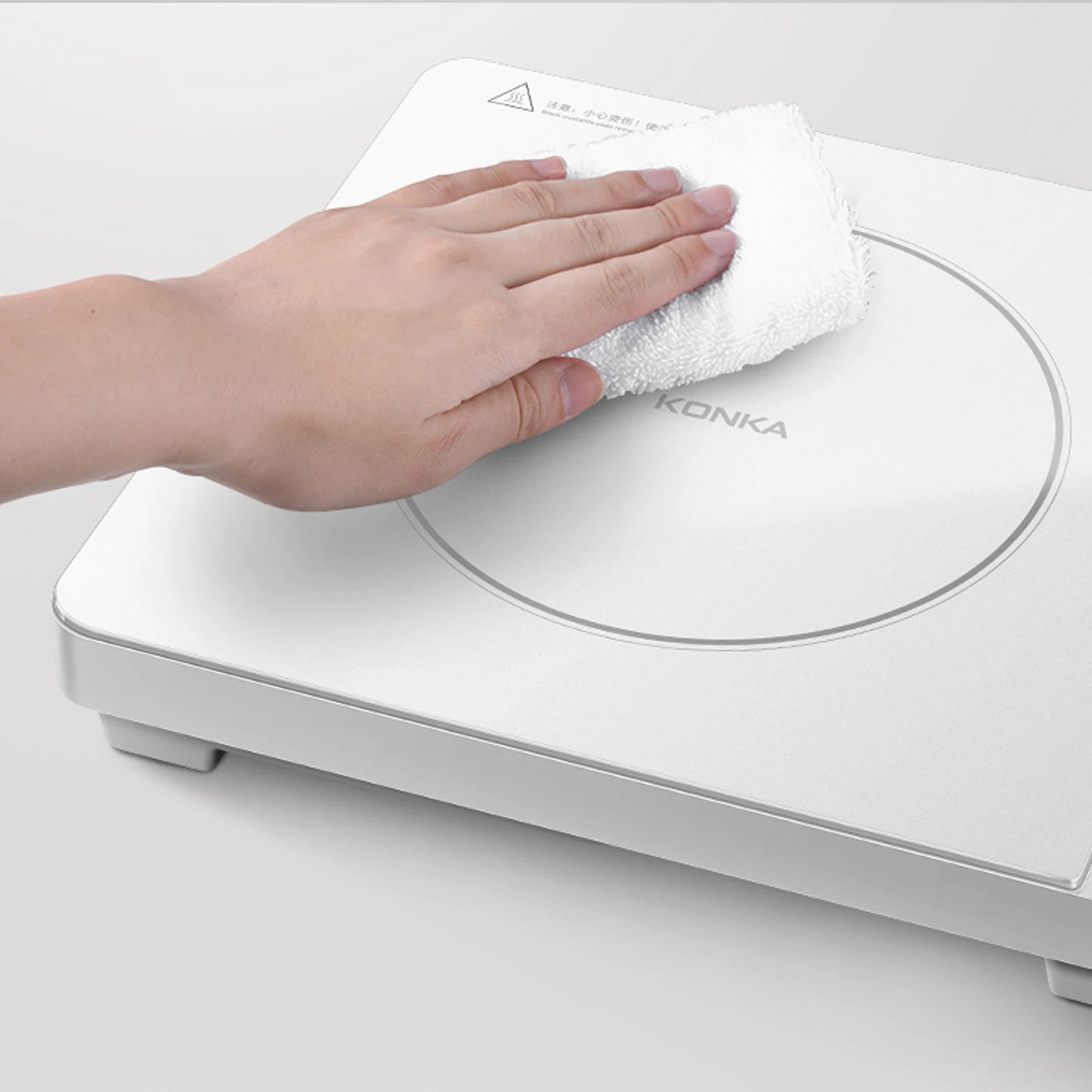 Pure white contracted appearance of micro crystal board prevent slippery wear-resisting small appliances induction cooker