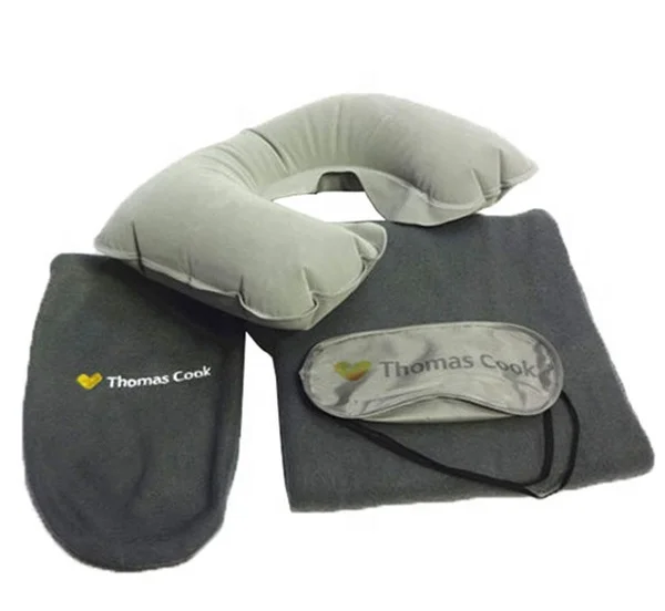 
 Роскошный персонализированный комплект принадлежностей для сна в самолете, надувная подушка, сумка, дорожный набор, упаковочные кубики  