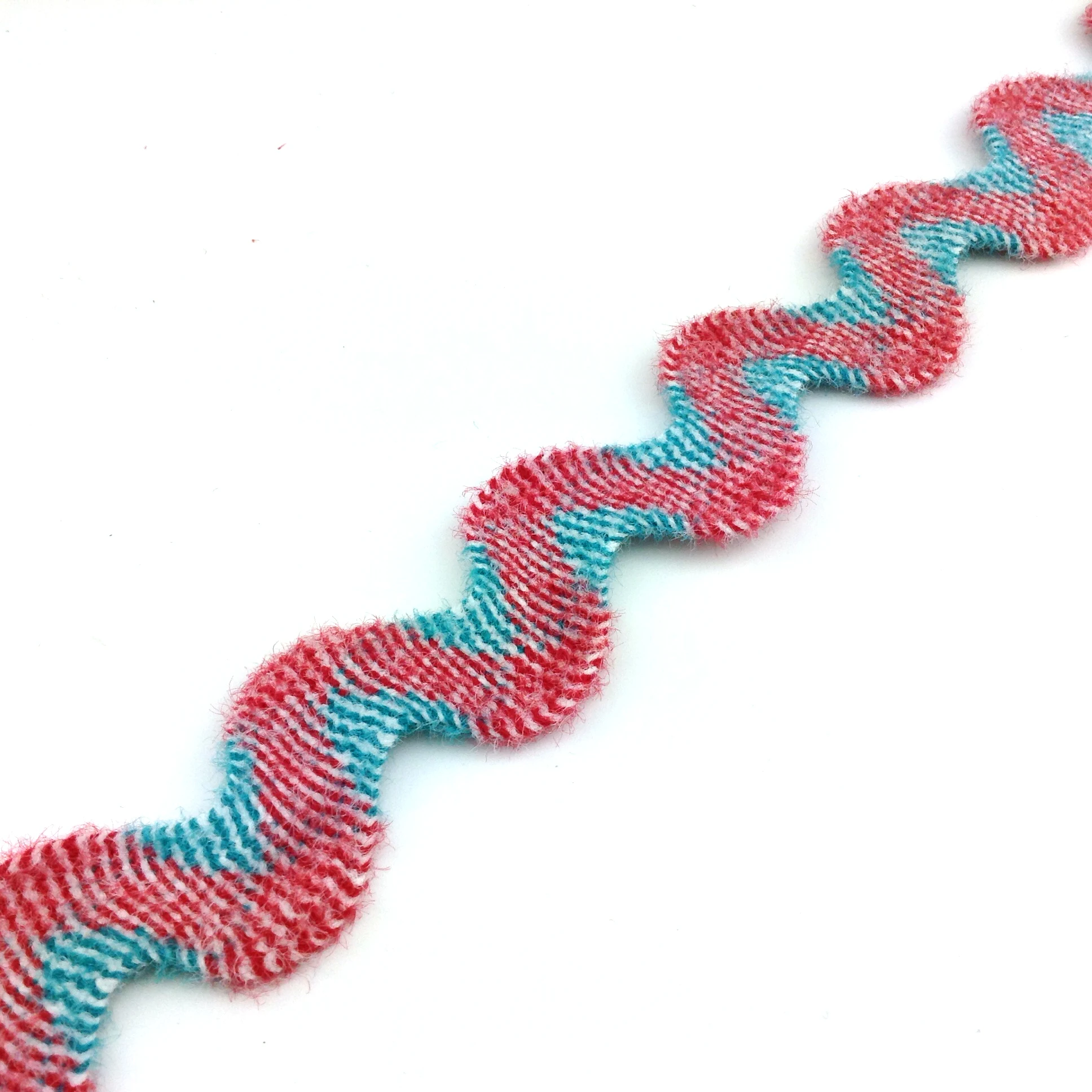 In-stock fancy wholesale polyester wool  Ric Rac two tone color trims Suited for garments accessories