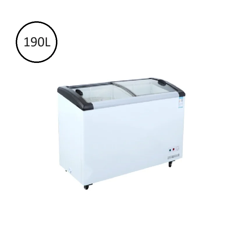 MUXUE  ice cream showcase freezer Glass Top Commercial Frozen fridge Meat Island Horizontal Island Chest Freezer