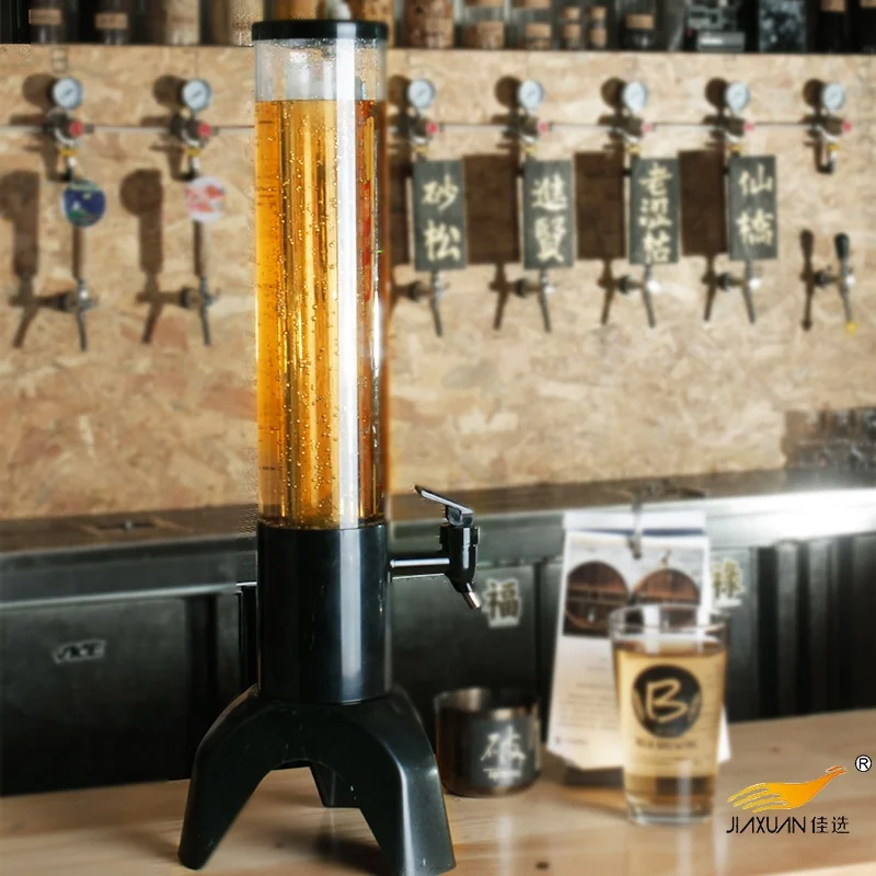 Wholesale 1.5/3L Beer Beverage Tower Beer Tower Drinks Dispenser With Ice Tube&Led Light