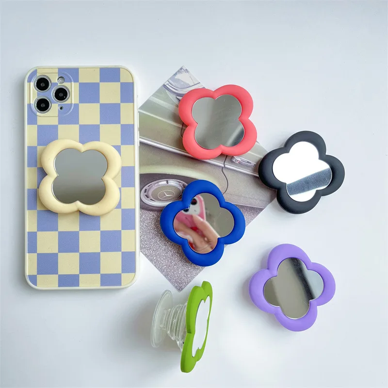 Popular Acrylic Phone Socket Griptok Foldable Eject Mobile Phone Holder Stand Customized Phone Grip With Plant Leaf Design