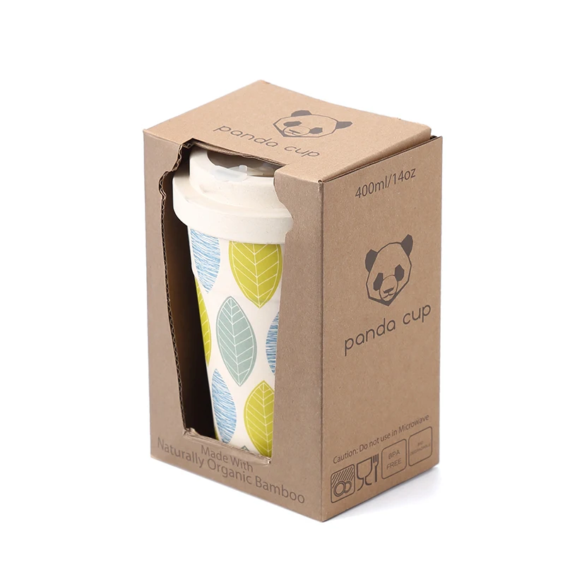 Promotional Reusable 350ML Bamboo Fiber Coffee Cup Custom Biodegradable Wheat Straw Plastic Keep Coffee Mug Take it to go