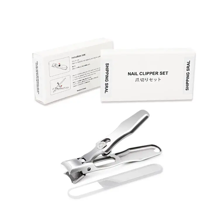 Splash-proof stainless steel toe finger nail clippers cutter with nail file
