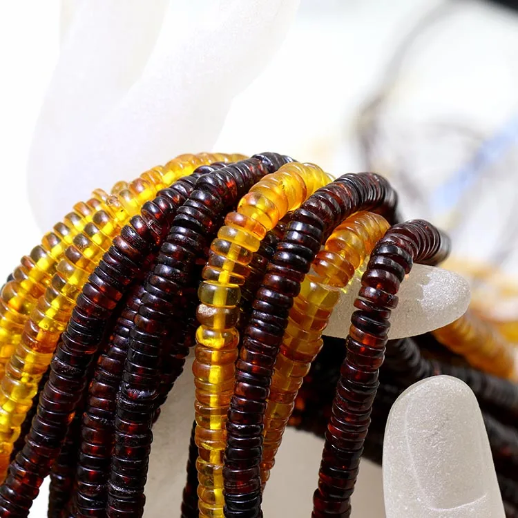 Hot sale round brilliant cut natural amber  beads  stone amber necklace for diy jewelry making