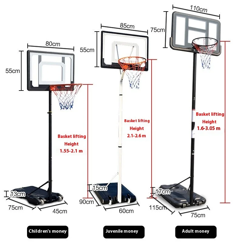 Factory wholesale youth adult adjustable outdoor standard court basketball stand