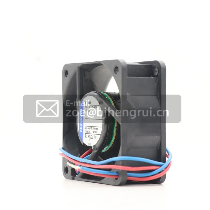 Ebmpapst 614NHHR A5E01052493AE 60x60x25mm 24V DC 3W 0.125A 56m3 / h 6850rpm IP20 Ball Bearing Inverter Axial Flow Cooling Fan