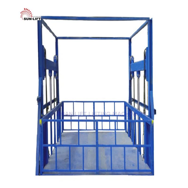 Wall Mounted Warehouse Cargo Chain Elevator Lift Platform Hydraulic Industrial Goods Lift With CE