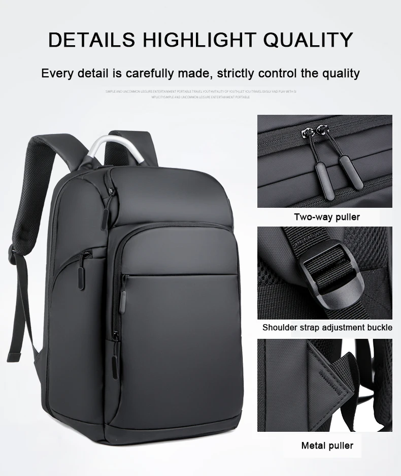 Hot Sale Large Capacity Waterproof Backpack Office Computer Bag Nylon Laptop Backpacks With USB School Bags For Men