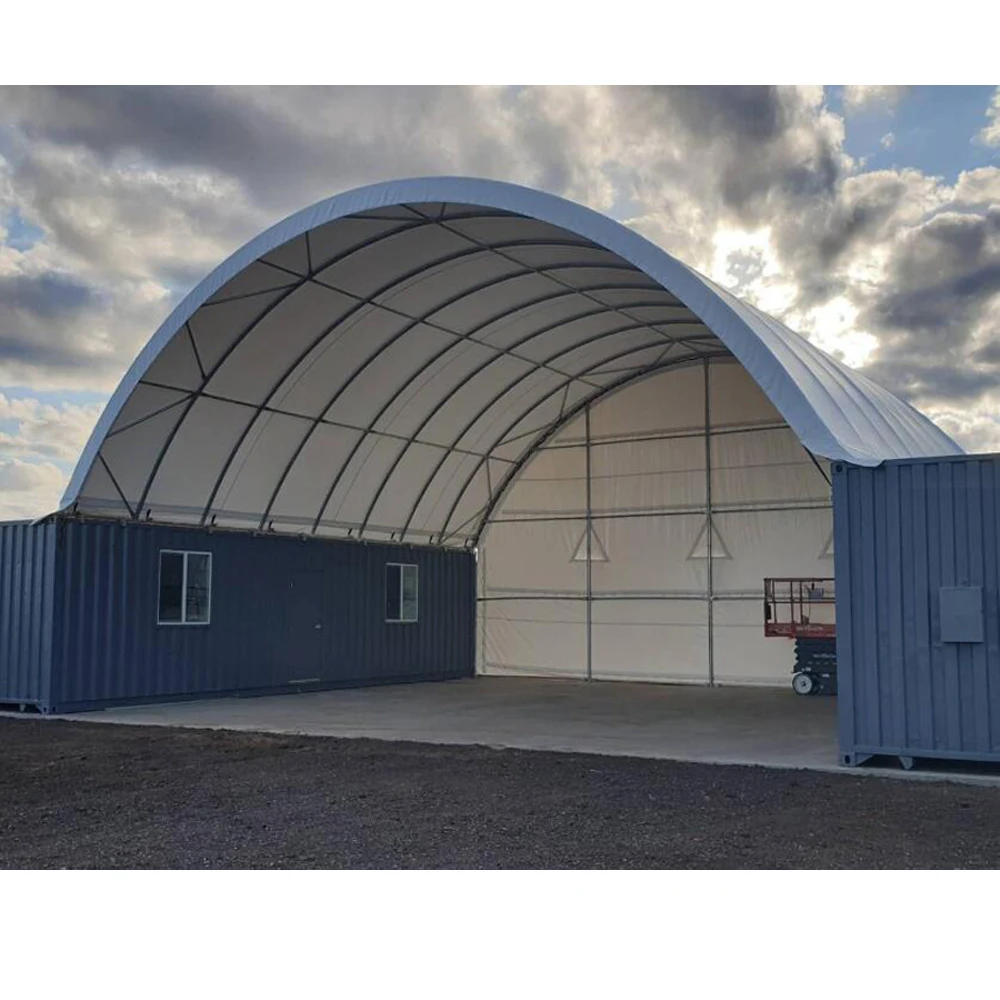 33x40x12 ft W10xL12x3.6m factory direct low cost steel frame dome shipping container tent