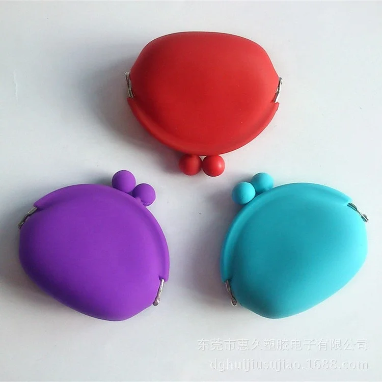 Smile Luxury Metal Clip Kawaii Cute Round Animal Print Waterproof  kids ladies Customized Mini Silicone Coin Purse for Girls