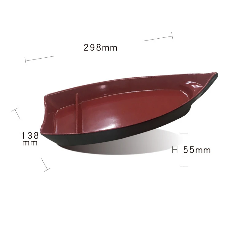 Variety Color Dishes Ship Type Food Plates Stackable Melamine Boat Sushi Tray Container