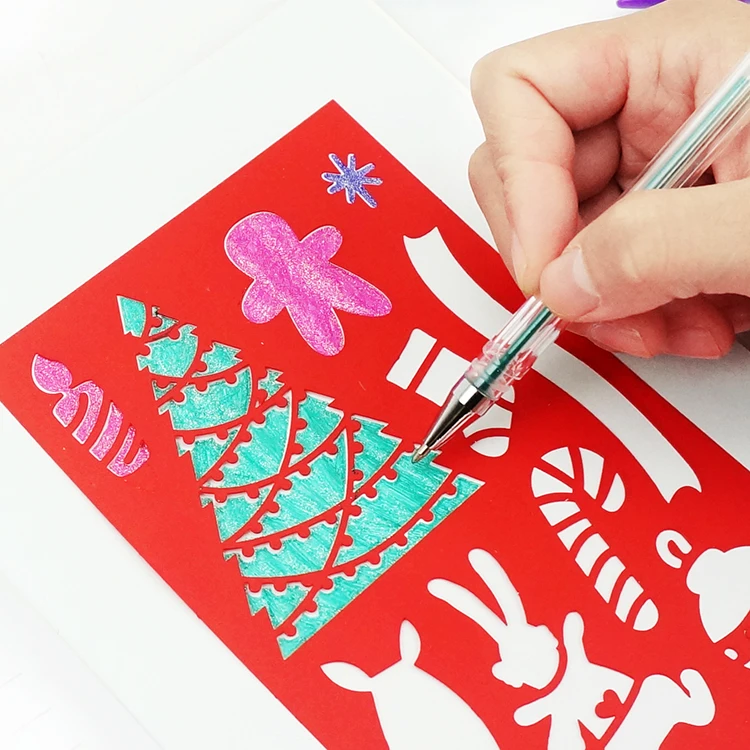 Diy Creative pattern stencil Reusable Kids Art Painting Template Set