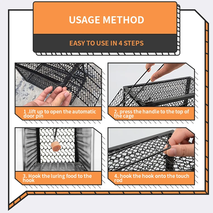 Catch mouse humane live home high quality repeating wire large rodent mouse rat trap cage