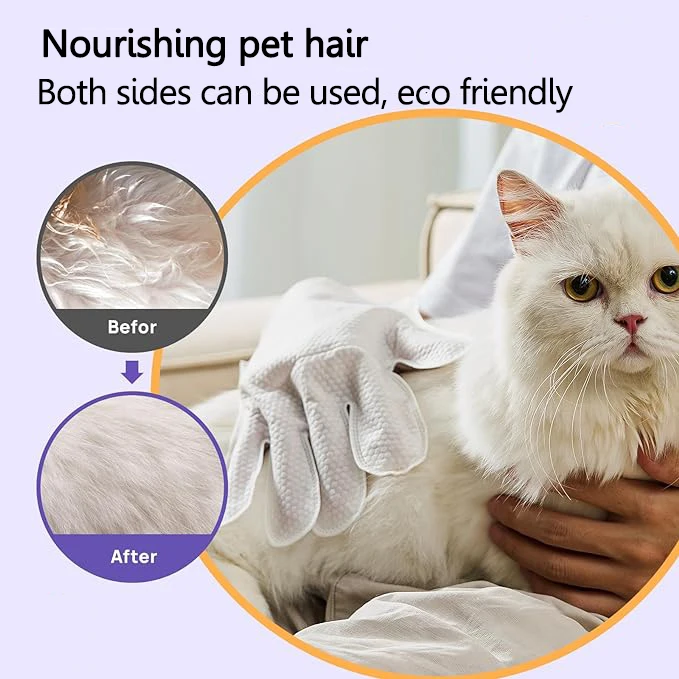 Custom OEM Pet Grooming Gloves Wipes Dog Cat Cleaning Wet Gloves Wipes for Daily Care and Traveling