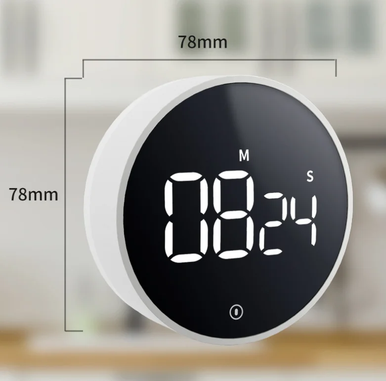 New Innovative Rotary LCD Digital Magnetic Silent Clock Countdown Visual Kitchen Timer Cooking Timer