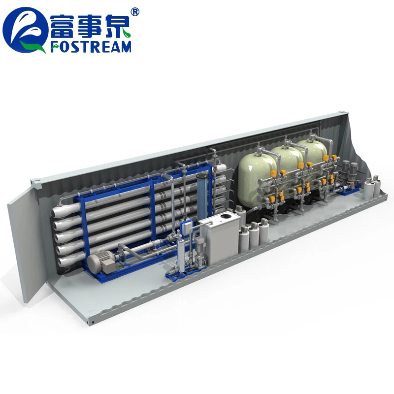 Переносная контейнерная установка для очистки воды с обратным осмосом 20 футов 40 футов