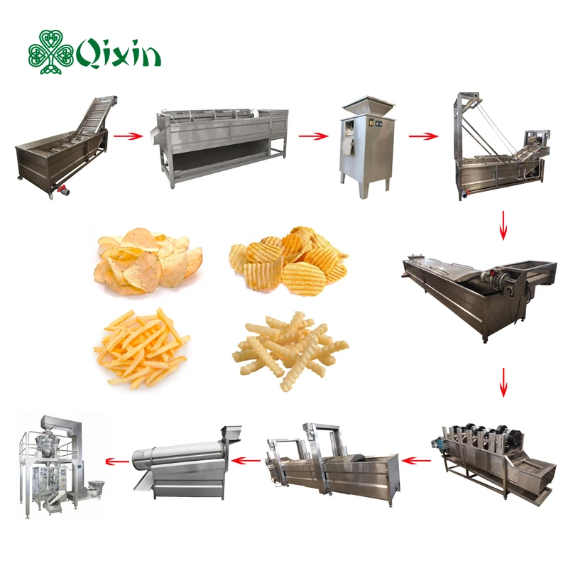 Full Automatic French Fries Potato Crisp Chip Making Production Line Machine Price