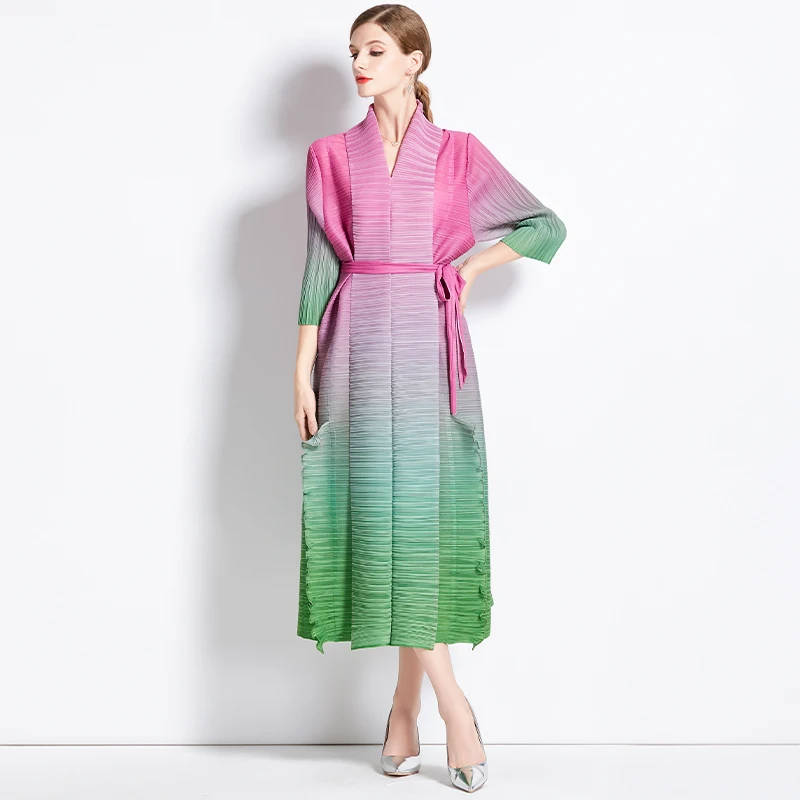 9226-98-345- Woman Clothes Manufacturer Wholesale Fashion Inspiration Elegant Vintage Lady Floral Evening Casual Dresses